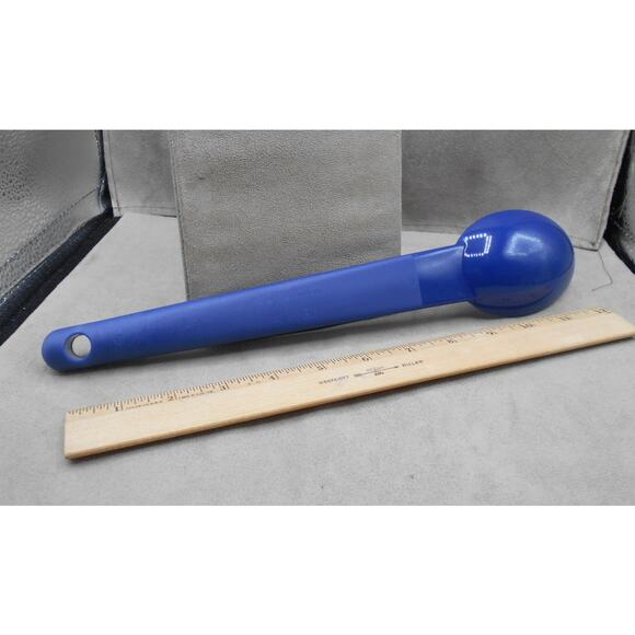 Vintage Tupperware Serving Spoon Utensil Blue 12.5" 3475A-2 RARE - Picture 5 of 6